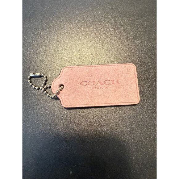 Coach pink suede and maroon hang tag - Picture 1 of 2